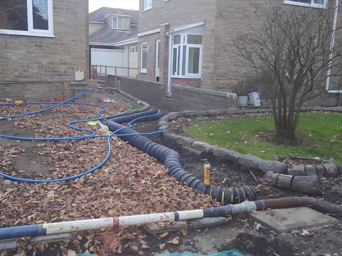 Trenchless repiping beneath driveway in Rossmoyne Park