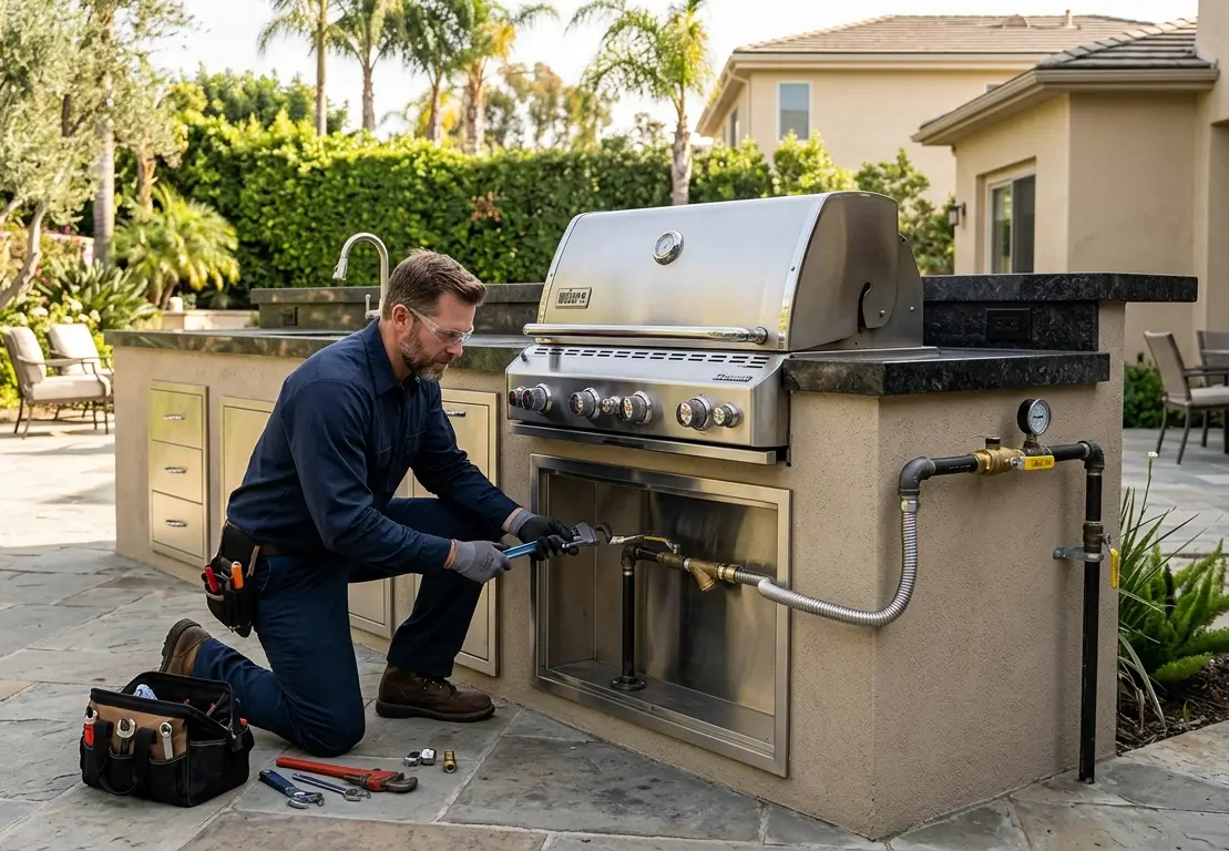 Outdoor BBQ Gas Line Installation in Los Angeles