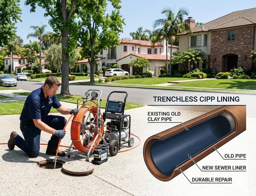 Home 48 Trenchless Sewer Repair in Encino
